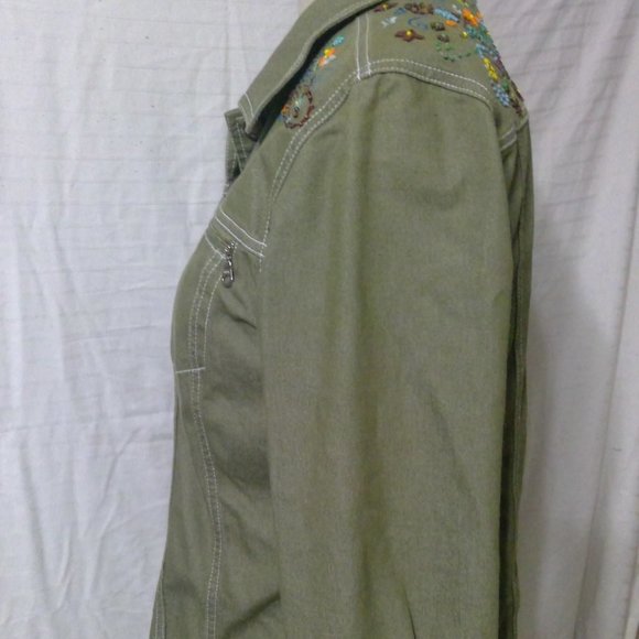 ITW Claude Brown Beaded Pant Suit Size 10 - Picture 6 of 14